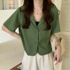 【ミニミニストア/miniministore】のベーシッククロップド丈半袖ジャケット 人気、トレンドファッション・服の通販 founy(ファニー) ファッション Fashion レディースファッション WOMEN アウター Coat Outerwear ジャケット Jackets カーディガン Cardigan ショート Short ジャケット Jacket セットアップ Set Up デコルテ Decolletage トレンド Trend 半袖 Short Sleeve 羽織 Haori おすすめ Recommend 夏 Summer thumbnail カーキグリーン|ID: prp329100004486619 ipo3291000000032207411