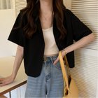【ミニミニストア/miniministore】のベーシッククロップド丈半袖ジャケット 人気、トレンドファッション・服の通販 founy(ファニー) ファッション Fashion レディースファッション WOMEN アウター Coat Outerwear ジャケット Jackets カーディガン Cardigan ショート Short ジャケット Jacket セットアップ Set Up デコルテ Decolletage トレンド Trend 半袖 Short Sleeve 羽織 Haori おすすめ Recommend 夏 Summer thumbnail ブラック|ID: prp329100004486619 ipo3291000000032207413