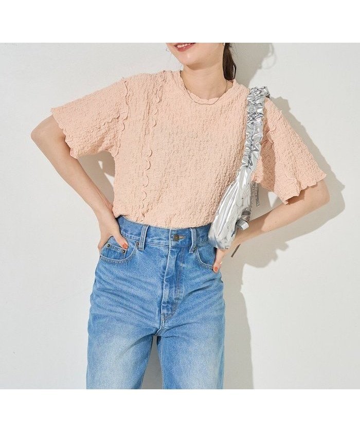 【フリークスストア/FREAK'S STORE】のカットシャーリングポコポコメローデザインTシャツ【限定展開】 25SS インテリア・キッズ・メンズ・レディースファッション・服の通販 founy(ファニー) 　ファッション　Fashion　レディースファッション　WOMEN　トップス・カットソー　Tops/Tshirt　シャツ/ブラウス　Shirts/Blouses　ロング / Tシャツ　T-Shirts　2025年　2025　2025春夏・S/S　Ss,Spring/Summer,2025　シャーリング　Shirring　トレンド　Trend　フィット　Fit　フェミニン　Feminine　切替　Switching　夏　Summer　S/S・春夏　Ss・Spring/Summer　ピンク|ID: prp329100004486654 ipo3291000000031855882