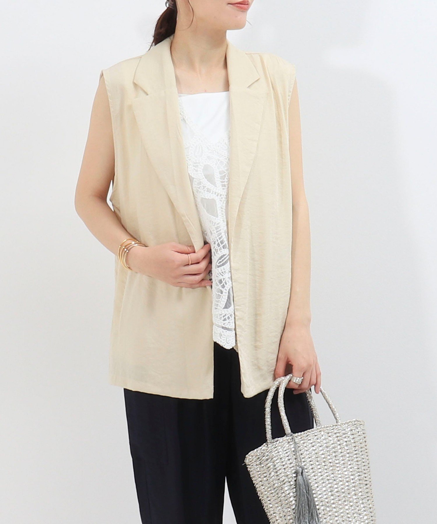 【ノーリーズ/NOLLEY'S】のRy/Nyスラブジレ 人気、トレンドファッション・服の通販 founy(ファニー) 　ファッション　Fashion　レディースファッション　WOMEN　アウター　Coat Outerwear　トップス・カットソー　Tops/Tshirt　ベスト/ジレ　Gilets/Vests　2025年　2025　2025春夏・S/S　Ss,Spring/Summer,2025　おすすめ　Recommend　 other-1|ID: prp329100004487550 ipo3291000000031872801