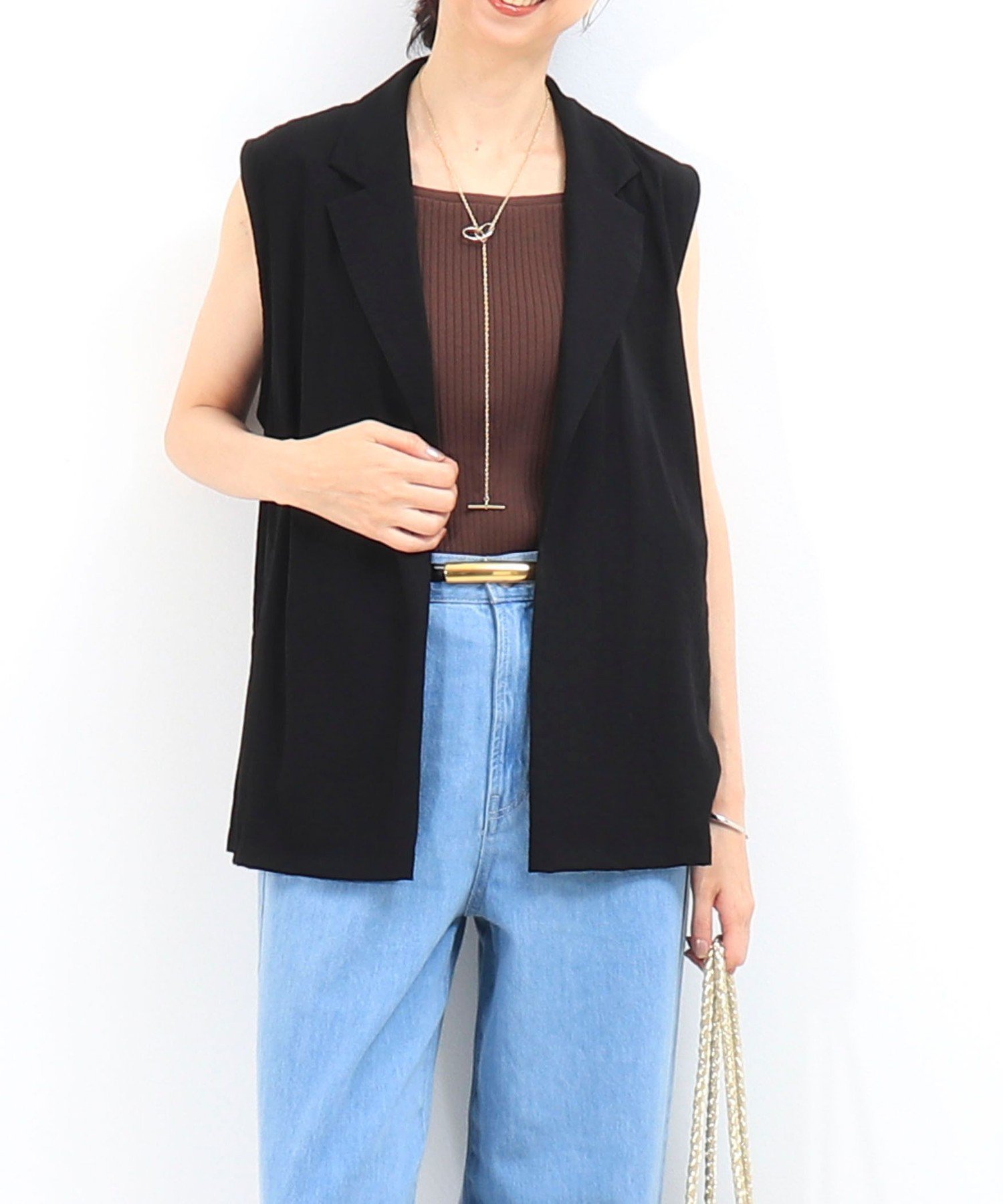 【ノーリーズ/NOLLEY'S】のRy/Nyスラブジレ インテリア・キッズ・メンズ・レディースファッション・服の通販 founy(ファニー) 　ファッション　Fashion　レディースファッション　WOMEN　アウター　Coat Outerwear　トップス・カットソー　Tops/Tshirt　ベスト/ジレ　Gilets/Vests　2025年　2025　2025春夏・S/S　Ss,Spring/Summer,2025　おすすめ　Recommend　ブラック|ID: prp329100004487550 ipo3291000000031872804