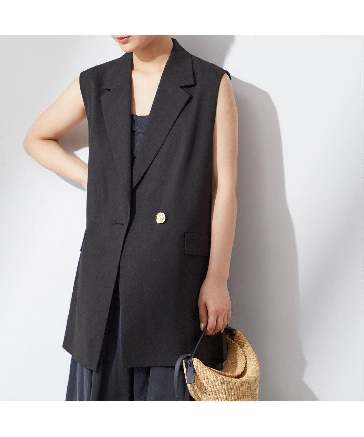 【ジャーナルスタンダード レサージュ/journal standard L'essage】の《追加》綿麻ゴールドボタンベスト インテリア・キッズ・メンズ・レディースファッション・服の通販 founy(ファニー) 　ファッション　Fashion　レディースファッション　WOMEN　アウター　Coat Outerwear　トップス・カットソー　Tops/Tshirt　ベスト/ジレ　Gilets/Vests　2025年　2025　2025春夏・S/S　Ss,Spring/Summer,2025　ブラック|ID: prp329100004487562 ipo3291000000031838608