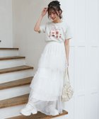 【マジェスティック レゴン/MAJESTIC LEGON】のチュールギャザーティアードスカート 人気、トレンドファッション・服の通販 founy(ファニー) ファッション Fashion レディースファッション Fashion for Women スカート Skirts ティアードスカート Tiered Skirts チュール Tulip, Tulip Motif ティアードスカート Tiered Skirt, Flounced Skirt フレア Flare, Flared リボン Ribbon, Bow thumbnail オフ/柄|ID: prp329100004487567 ipo3291000000032750699
