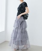 【マジェスティック レゴン/MAJESTIC LEGON】のチュールギャザーティアードスカート 人気、トレンドファッション・服の通販 founy(ファニー) ファッション Fashion レディースファッション Fashion for Women スカート Skirts ティアードスカート Tiered Skirts チュール Tulip, Tulip Motif ティアードスカート Tiered Skirt, Flounced Skirt フレア Flare, Flared リボン Ribbon, Bow thumbnail C/グレー|ID: prp329100004487567 ipo3291000000032750702