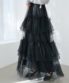 【マジェスティック レゴン/MAJESTIC LEGON】のチュールギャザーティアードスカート 人気、トレンドファッション・服の通販 founy(ファニー) ファッション Fashion レディースファッション Fashion for Women スカート Skirts ティアードスカート Tiered Skirts チュール Tulip, Tulip Motif ティアードスカート Tiered Skirt, Flounced Skirt フレア Flare, Flared リボン Ribbon, Bow thumbnail ブラック|ID: prp329100004487567 ipo3291000000032750703