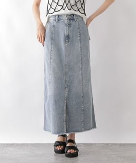 【グローバルワーク/GLOBAL WORK】 GOODデニムアイラインスカート/117770人気、トレンドファッション・服の通販 founy(ファニー) ファッション Fashion レディースファッション WOMEN スカート Skirt おすすめ Recommend スリット Slit デニム Denim フリンジ Fringe フロント Front ポケット Pocket 楽ちん Easy |ID:prp329100004487617