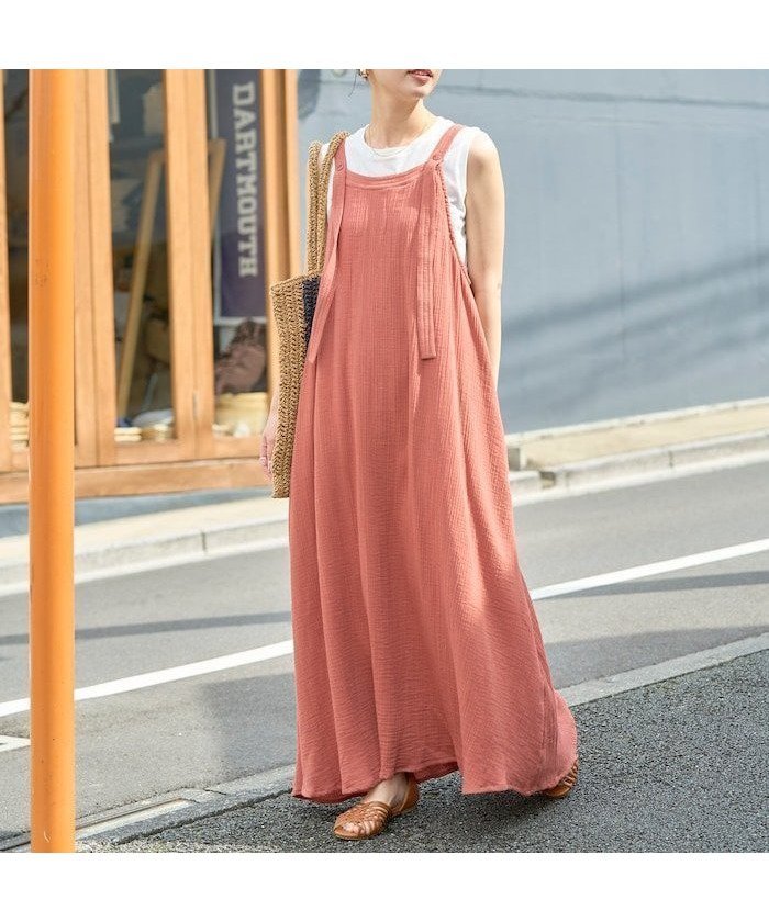 【フリークスストア/FREAK'S STORE】のインド ダブルガーゼ ボタン キャミワンピース【限定展開】 25SS インテリア・キッズ・メンズ・レディースファッション・服の通販 founy(ファニー) 　ファッション　Fashion　レディースファッション　WOMEN　ワンピース　Dress　キャミワンピース　No Sleeve Dresses　2025年　2025　2025春夏・S/S　Ss,Spring/Summer,2025　インド　India　キャミワンピース　Cami Dress　ダブル　Double　ポケット　Pocket　オレンジ|ID: prp329100004488002 ipo3291000000031638387