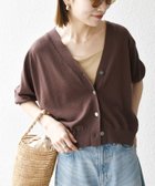 【シップス フォー ウィメン/SHIPS】のSHIPS any 手洗い可能 リネン ミックス Vネック カーディガン ブラウン|ID: prp329100004488279 ipo3291000000031984711