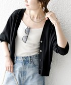 【シップス フォー ウィメン/SHIPS】のSHIPS any 手洗い可能 リネン ミックス Vネック ショート シアー カーディガン ブラック|ID:prp329100004488279