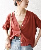 【シップス フォー ウィメン/SHIPS】のSHIPS any 手洗い可能 リネン ミックス Vネック ショート シアー カーディガン レンガ|ID:prp329100004488279