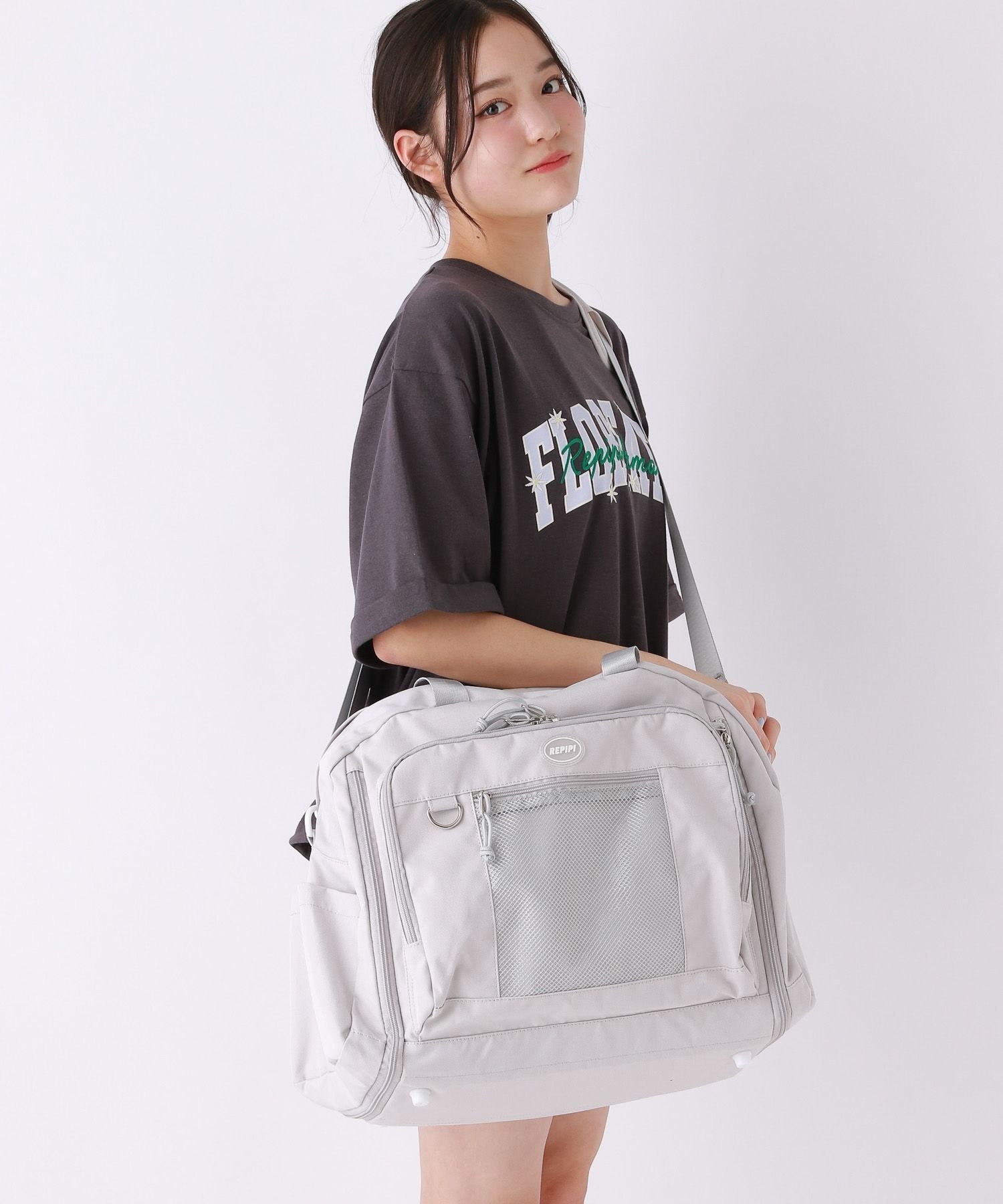 【レピピアルマリオ/repipi armario / KIDS】の【3WAY】拡張ボストンBAG【40/50L】 インテリア・キッズ・メンズ・レディースファッション・服の通販 founy(ファニー) 　ファッション　Fashion　キッズファッション　Fashion for Kids　ショルダー　Shoulder, Shoulder Strap　シンプル　Simple, Minimal　ボストン　Boston　ポケット　Pocket, Pocket Detail　リュック　Backpack, Rucksack　グレー15|ID: prp329100004488331 ipo3291000000032727346
