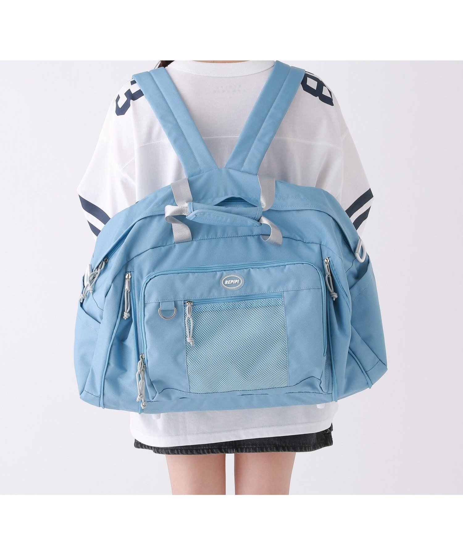 【レピピアルマリオ/repipi armario / KIDS】の【3WAY】拡張ボストンBAG【40/50L】 インテリア・キッズ・メンズ・レディースファッション・服の通販 founy(ファニー) 　ファッション　Fashion　キッズファッション　Fashion for Kids　ショルダー　Shoulder, Shoulder Strap　シンプル　Simple, Minimal　ボストン　Boston　ポケット　Pocket, Pocket Detail　リュック　Backpack, Rucksack　ブルー83|ID: prp329100004488331 ipo3291000000032727350