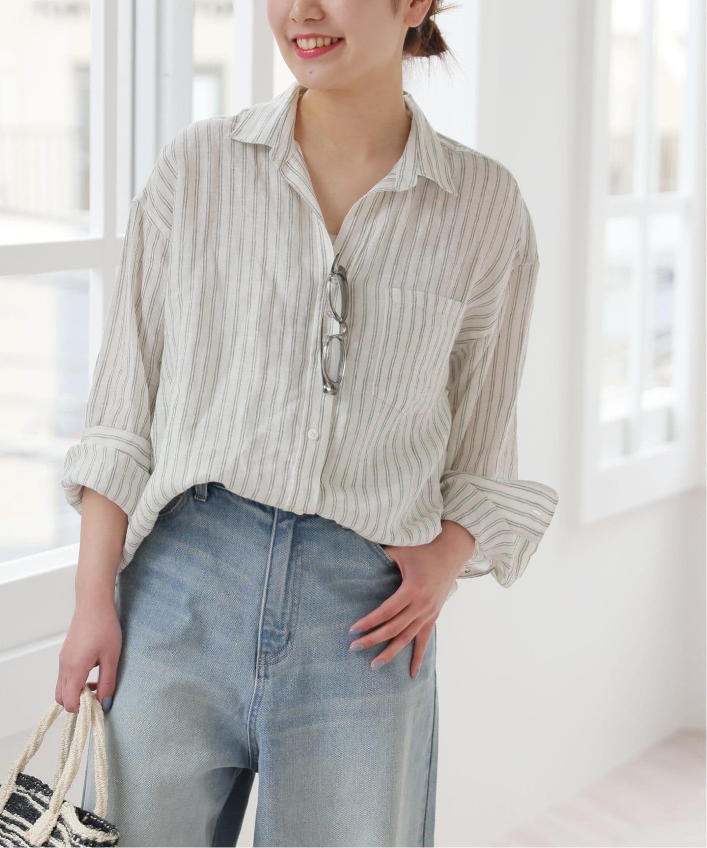 【ジャーナルスタンダード レリューム/JOURNAL STANDARD relume】の手洗い可 / No.66フレンチリネンビッグスキッパー インテリア・キッズ・メンズ・レディースファッション・服の通販 founy(ファニー) 　ファッション　Fashion　レディースファッション　Ladies' Fashion Online　2025年　2025　2025春夏・S/S　Ss,Spring/Summer,2025　スキッパー　Skipper　リネン　Linen　エレガント 上品　Elegant　定番　Standard　グリーン|ID: prp329100004488366 ipo3291000000032659648