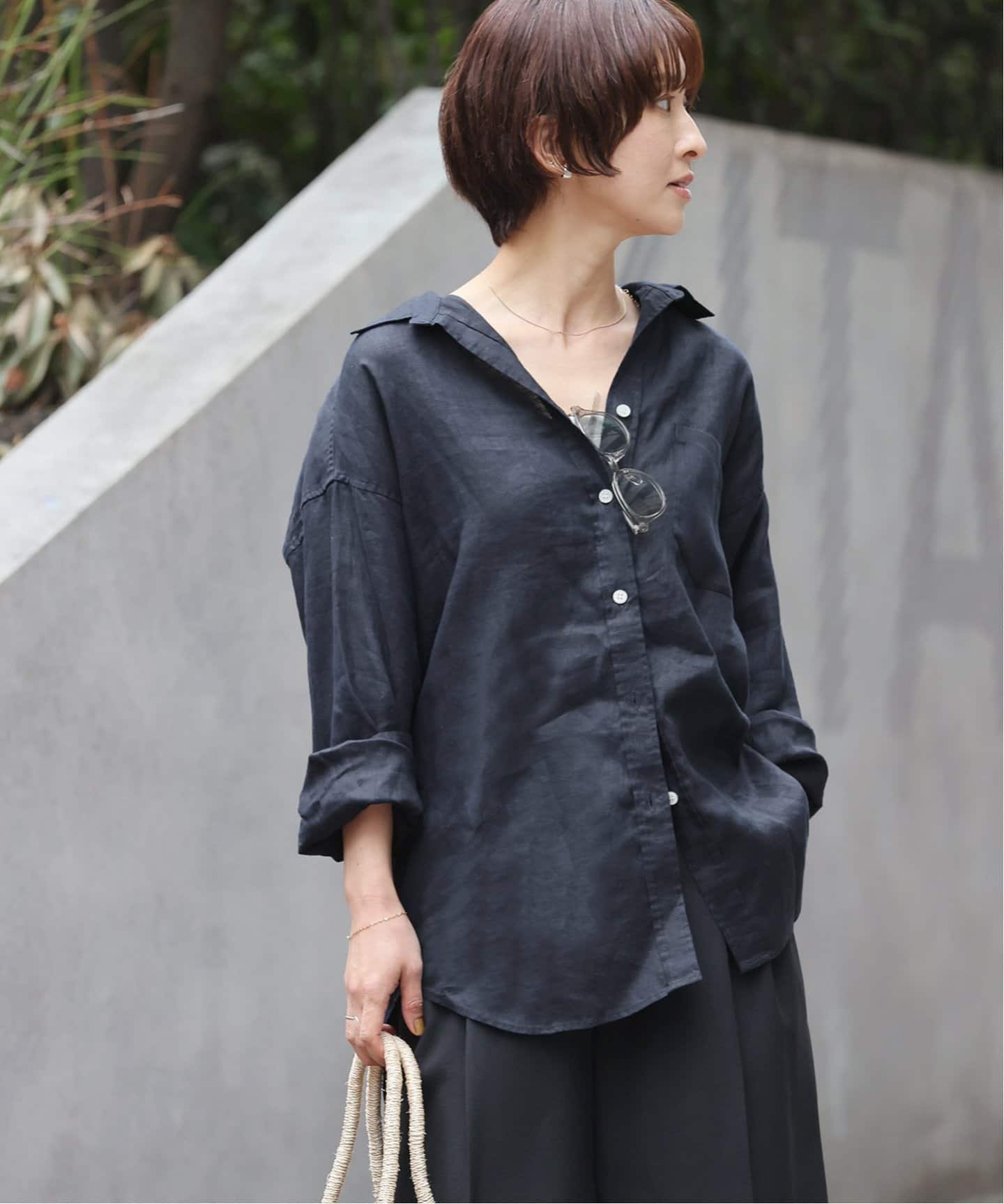 【ジャーナルスタンダード レリューム/JOURNAL STANDARD relume】の手洗い可 / No.66フレンチリネンビッグスキッパー インテリア・キッズ・メンズ・レディースファッション・服の通販 founy(ファニー) 　ファッション　Fashion　レディースファッション　Ladies' Fashion Online　2025年　2025　2025春夏・S/S　Ss,Spring/Summer,2025　スキッパー　Skipper　リネン　Linen　エレガント 上品　Elegant　定番　Standard　ネイビー|ID: prp329100004488366 ipo3291000000032659650