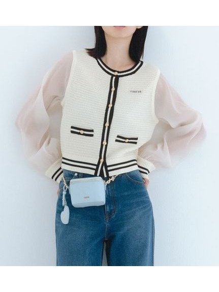 【ファーファー/FURFUR】の袖シアードッキングカーディガン インテリア・キッズ・メンズ・レディースファッション・服の通販 founy(ファニー) 　ファッション　Fashion　レディースファッション　WOMEN　トップス・カットソー　Tops/Tshirt　カーディガン　Cardigans　カーディガン　Cardigan　シアー　Sheer　ドッキング　Docking　IVR[003]|ID: prp329100004488431 ipo3291000000031922236