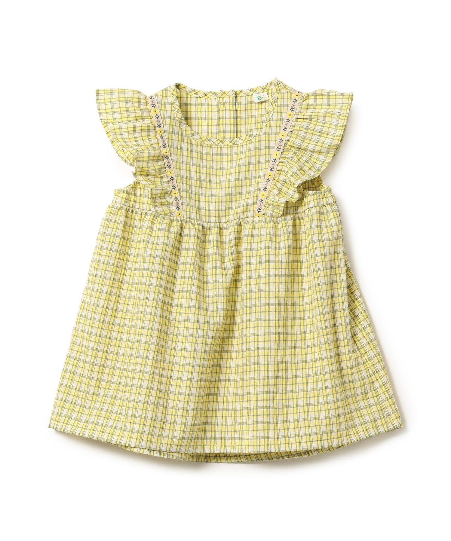 【ビームス ミニ/BEAMS mini / KIDS】のチェック フリル ブラウス 2025SS(90~150cm) おでかけ 旅行 夏 インテリア・キッズ・メンズ・レディースファッション・服の通販 founy(ファニー) 　ファッション　Fashion　キッズファッション　Fashion for Kids　2025年　2025　2025春夏・S/S　Spring/Summer 2025 SS25　カラフル　Colorful Design　ショート　Short, Short Length　シンプル　Simple, Minimal　チェック　Check, Plaid, Tartan　デニム　Denim, Jeans Material　フリル　Frill, Ruffle　夏　Summer　旅行　Travel　春　Spring　S/S・春夏　SS, Spring/Summer, Warm Season　YELLOW|ID: prp329100004488441 ipo3291000000033447561