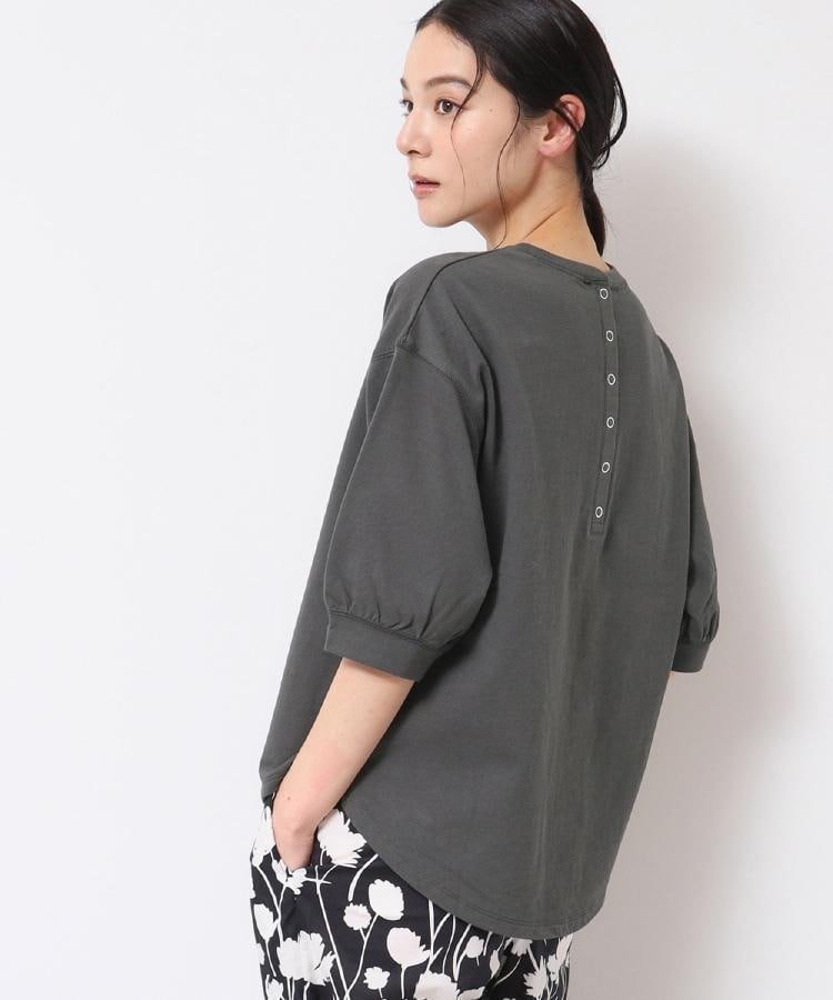 【デッサン/Dessin】の【360度可愛い・洗える】バックヘンリーカットソー(5分袖/XS~L) インテリア・キッズ・メンズ・レディースファッション・服の通販 founy(ファニー) 　ファッション　Fashion　レディースファッション　WOMEN　トップス・カットソー　Tops/Tshirt　カットソー　Cut and Sewn　カットソー　Cut And Sew　シンプル　Simple　バルーン　Balloon　ラウンド　Round　ワンポイント　One Point　人気　Popularity　洗える　Washable　チャコールグレー|ID: prp329100004488445 ipo3291000000031946137
