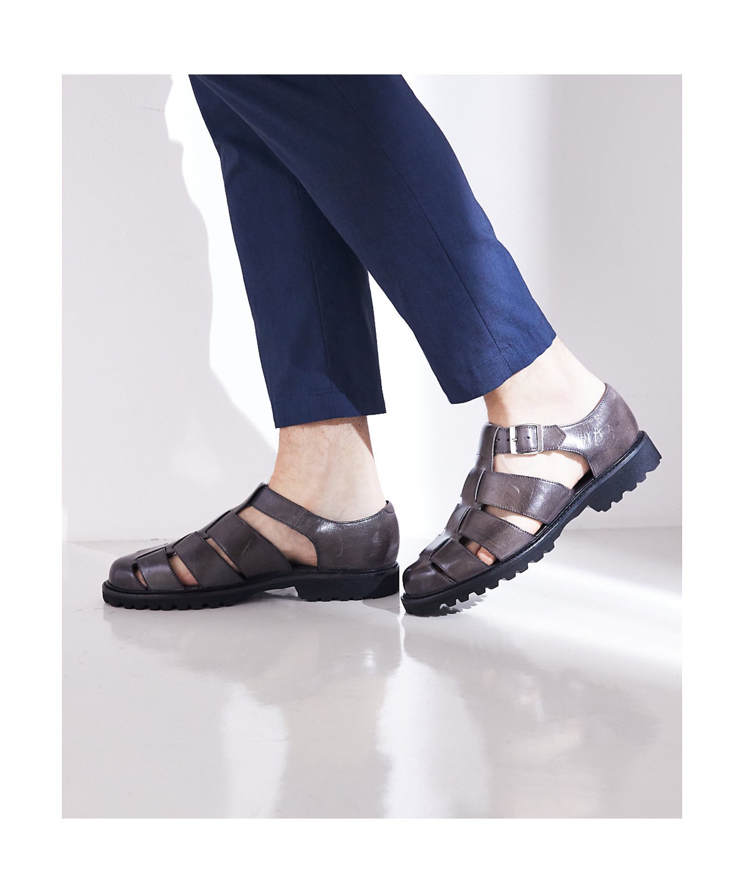 【アルフレッド バニスター/alfredoBANNISTER / MEN】のボリュームソール グルカサンダル / グルカシューズ インテリア・キッズ・メンズ・レディースファッション・服の通販 founy(ファニー) 　ファッション　Fashion　メンズファッション　MEN　シューズ・靴　Shoes/Men　サンダル　Sandals　インソール　Insole　サンダル　Sandals　スニーカー　Sneakers　ソックス　Socks　バランス　Balance　フォルム　Form　ライニング　Lining　ラバー　Rubber　エレガント 上品　Elegant　定番　Standard　グレー|ID: prp329100004488728 ipo3291000000032109407