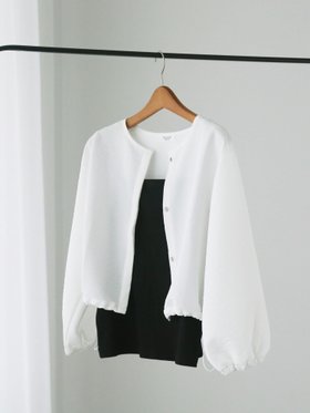 【テチチ/Te chichi】のしわしわノーカラーブルゾン 人気、トレンドファッション・服の通販 founy(ファニー) ファッション Fashion レディースファッション WOMEN アウター Coat Outerwear ブルゾン Blouson/Jackets シンプル Simple ドローコード Draw Cord ブルゾン Blouson |ID:prp329100004488733