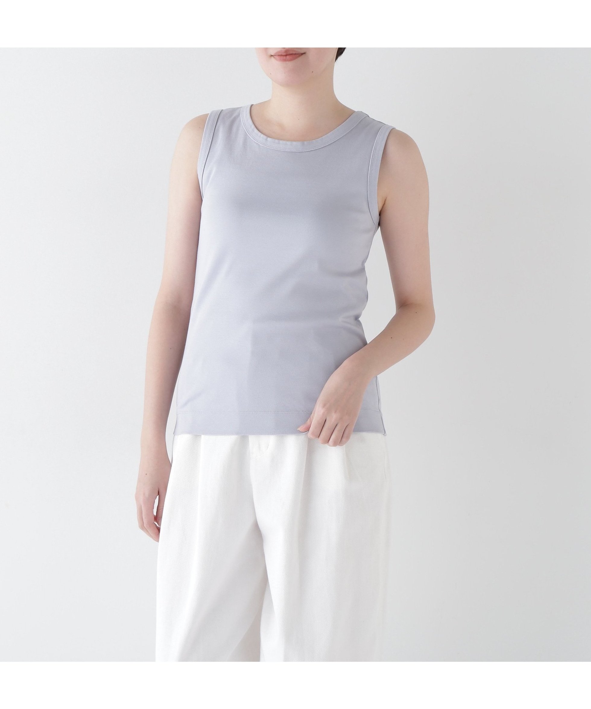 【ヒューマンウーマン/HUMAN WOMAN】のオーガニックコットンタンクトップ インテリア・キッズ・メンズ・レディースファッション・服の通販 founy(ファニー) 　ファッション　Fashion　レディースファッション　WOMEN　おすすめ　Recommend　インナー　Inner　カッティング　Cutting　スタンダード　Standard　タンク　Tank　ベーシック　Basic　ブルーグレー|ID: prp329100004488809 ipo3291000000031997665
