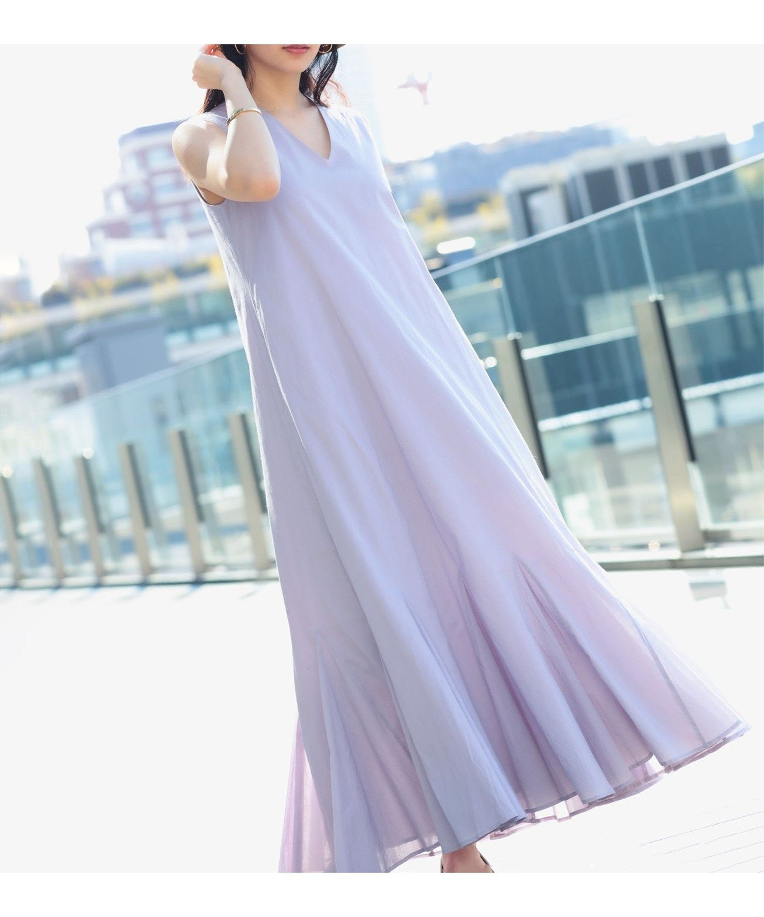 【デミルクス ビームス/Demi-Luxe BEAMS】の【別注】MARIHA / 夏の月影 ソリッドワンピース 25SS 旅行 お呼ばれ インテリア・キッズ・メンズ・レディースファッション・服の通販 founy(ファニー) 　ファッション　Fashion　レディースファッション　WOMEN　ワンピース　Dress　インド　India　エレガント 上品　Elegant　カーディガン　Cardigan　シューズ　Shoes　ジャケット　Jacket　ドレス　Dress　ネップ　Nep Yarn　バランス　Balance　フラット　Flat　プリント　Print　ヘムライン　Hemline　別注　Special Order　リゾート　Resort　おすすめ　Recommend　夏　Summer　旅行　Travel　2025年　2025　2025春夏・S/S　Ss,Spring/Summer,2025　別注PALE_LAVENDER|ID: prp329100004489428 ipo3291000000031989892