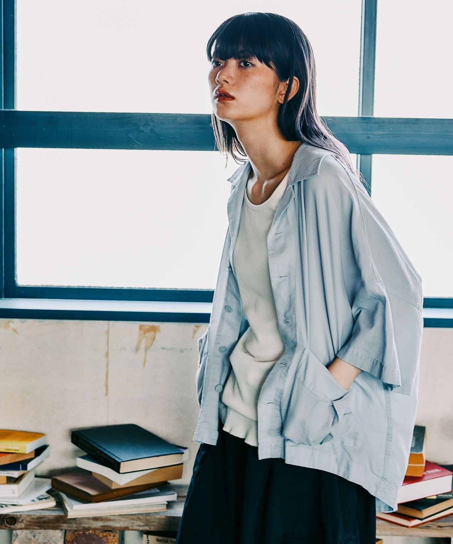 【ニコアンド/niko and】のMODE NORM CORE コットンシアーワークシャツジャケット インテリア・キッズ・メンズ・レディースファッション・服の通販 founy(ファニー) 　ファッション　Fashion　レディースファッション　WOMEN　アウター　Coat Outerwear　ジャケット　Jackets　おすすめ　Recommend　インナー　Inner　キャミ　Cami　シアー　Sheer　ジャケット　Jacket　ジョーゼット　Georgette　タンク　Tank　フェミニン　Feminine　ボトム　Bottom　ワーク　Work　夏　Summer　春　Spring　羽織　Haori　サックス|ID: prp329100004489685 ipo3291000000031998339