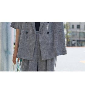 【アバハウスマヴィ/abahouse mavie】の【セットアップ対応】リネンライク半袖ジャケット 人気、トレンドファッション・服の通販 founy(ファニー) ファッション Fashion レディースファッション Fashion for Women アウター Coat / Outerwear Collection レディースジャケット・軽アウター Jackets ジャケット Jacket, Outerwear セットアップ Set-Up, Coordinated Outfit ボトム Bottoms, Lower Wear 人気 Popular, Best Seller 半袖 Short Sleeve, Half Sleeve 定番 Standard, Basic Item |ID:prp329100004489739