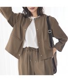 【アバハウスマヴィ/abahouse mavie】の【セットアップ対応】クールタッチサテンノーカラージャケット カーキ|ID: prp329100004489742 ipo3291000000031653731