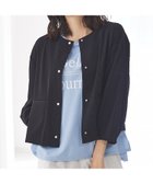 【アバハウスマヴィ/abahouse mavie】の【セットアップ対応】クールタッチサテンノーカラージャケット 人気、トレンドファッション・服の通販 founy(ファニー) ファッション Fashion レディースファッション Fashion for Women アウター Coat / Outerwear Collection レディースジャケット・軽アウター Jackets ノーカラージャケット / シンプル上品コーデ Collarless Jackets サロペット Overalls, Salopette シンプル Simple, Minimal ジャケット Jacket, Outerwear セットアップ Set-Up, Coordinated Outfit ドット Polka Dot, Dot Pattern ドレープ Drape, Draping Fabric フォルム Silhouette, Form ボトム Bottoms, Lower Wear エレガント 上品 Elegant 夏 Summer thumbnail ブラック|ID: prp329100004489742 ipo3291000000033633893