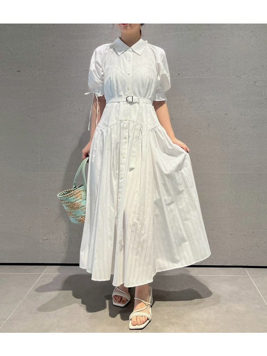 【リリーブラウン/Lily Brown】のバブルスリーブフレアシャツワンピース 人気、トレンドファッション・服の通販 founy(ファニー) 　ファッション　Fashion　レディースファッション　WOMEN　ワンピース　Dress　シャツワンピース　Shirt Dresses　コルセット　Corset　ストライプ　Stripe　チェック　Check　パターン　Pattern　メタル　Metal　リボン　Ribbon　夏　Summer　春　Spring　S/S・春夏　Ss・Spring/Summer　無地　Plain Color　雑誌　Magazine　 other-1|ID: prp329100004489881 ipo3291000000031853928