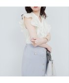 【ナチュラルクチュール/natural couture】のラッフルフリルキーネックブラウス アイボリー|ID:prp329100004489904