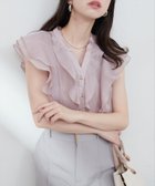 【ナチュラルクチュール/natural couture】のラッフルフリルキーネックブラウス ピンク|ID:prp329100004489904