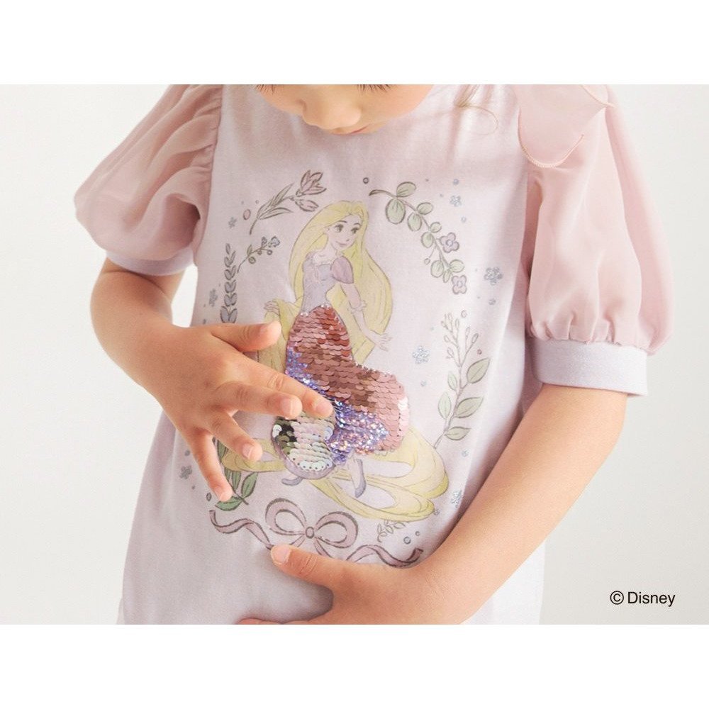 【ブランシェス/branshes / KIDS】の【DisneyCollection/ディズニーコレクション】スパンコール*パフ袖Tシャツ インテリア・キッズ・メンズ・レディースファッション・服の通販 founy(ファニー) 　ファッション　Fashion　キッズファッション　KIDS Children’s Clothing　コレクション　Collection　シフォン　Chiffon　スパンコール　Sequins　ラベンダー　Lavender　ラベンダー|ID: prp329100004490158 ipo3291000000032643509