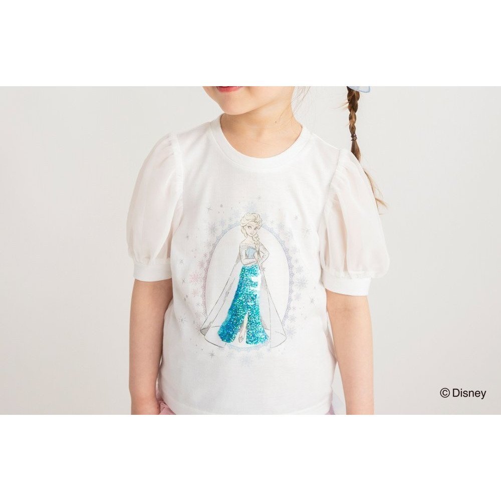 【ブランシェス/branshes / KIDS】の【DisneyCollection/ディズニーコレクション】スパンコール*パフ袖Tシャツ インテリア・キッズ・メンズ・レディースファッション・服の通販 founy(ファニー) 　ファッション　Fashion　キッズファッション　KIDS Children’s Clothing　コレクション　Collection　シフォン　Chiffon　スパンコール　Sequins　ラベンダー　Lavender　オフホワイト|ID: prp329100004490158 ipo3291000000032643512