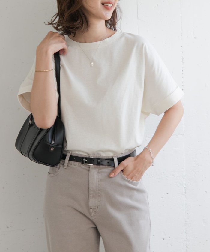 【アーバンリサーチ ドアーズ/URBAN RESEARCH DOORS】の『UR TECH』コットンロールスリーブプルオーバー インテリア・キッズ・メンズ・レディースファッション・服の通販 founy(ファニー) https://founy.com/ ファッション Fashion レディースファッション Fashion for Women トップス・カットソー Cut & Sew Tops カジュアルプルオーバー・ニットトップス Pullovers & Knit Tops / Casual Pullovers イエロー Yellow 秋 Autumn 抗菌 Antibacterial, Bacteria-Resistant シンプル Simple, Minimal ストレート Straight, Straight Cut スリーブ Sleeve, Long Sleeve / Short Sleeve プレーン Plain, Simple 半袖 Short Sleeve, Half Sleeve ワイド Wide, Wide Fit S/S・春夏 SS, Spring/Summer, Warm Season 夏 Summer 2025年 2025 2025春夏・S/S Spring/Summer 2025 SS25 |ID: prp329100004490403 ipo3291000000031912709
