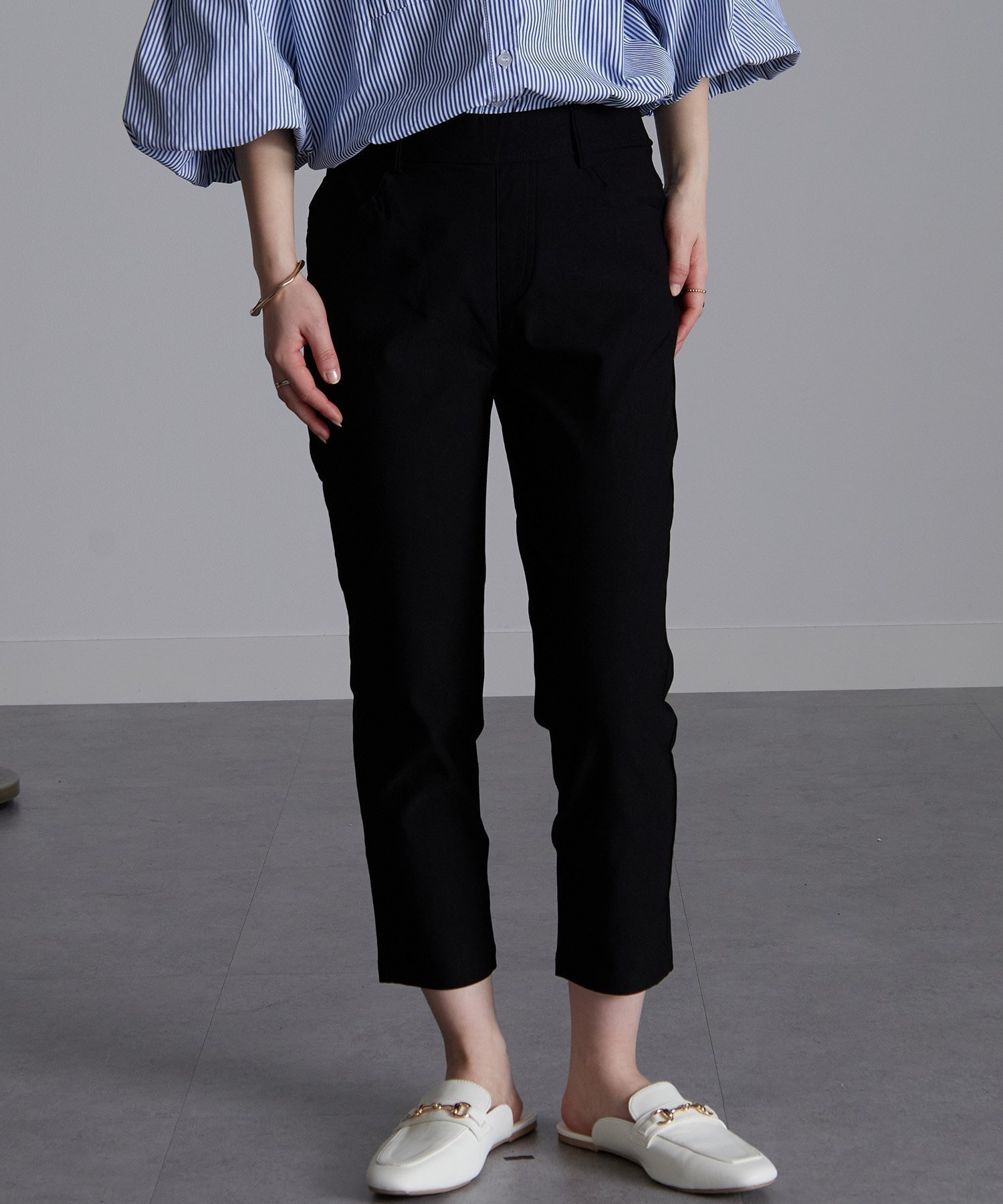【ラナン/Ranan】の機能付美脚クロップドパンツ インテリア・キッズ・メンズ・レディースファッション・服の通販 founy(ファニー) 　ファッション　Fashion　レディースファッション　WOMEN　パンツ　Pants　ストレッチ　Stretch　夏　Summer　ブラック|ID: prp329100004490443 ipo3291000000032339982