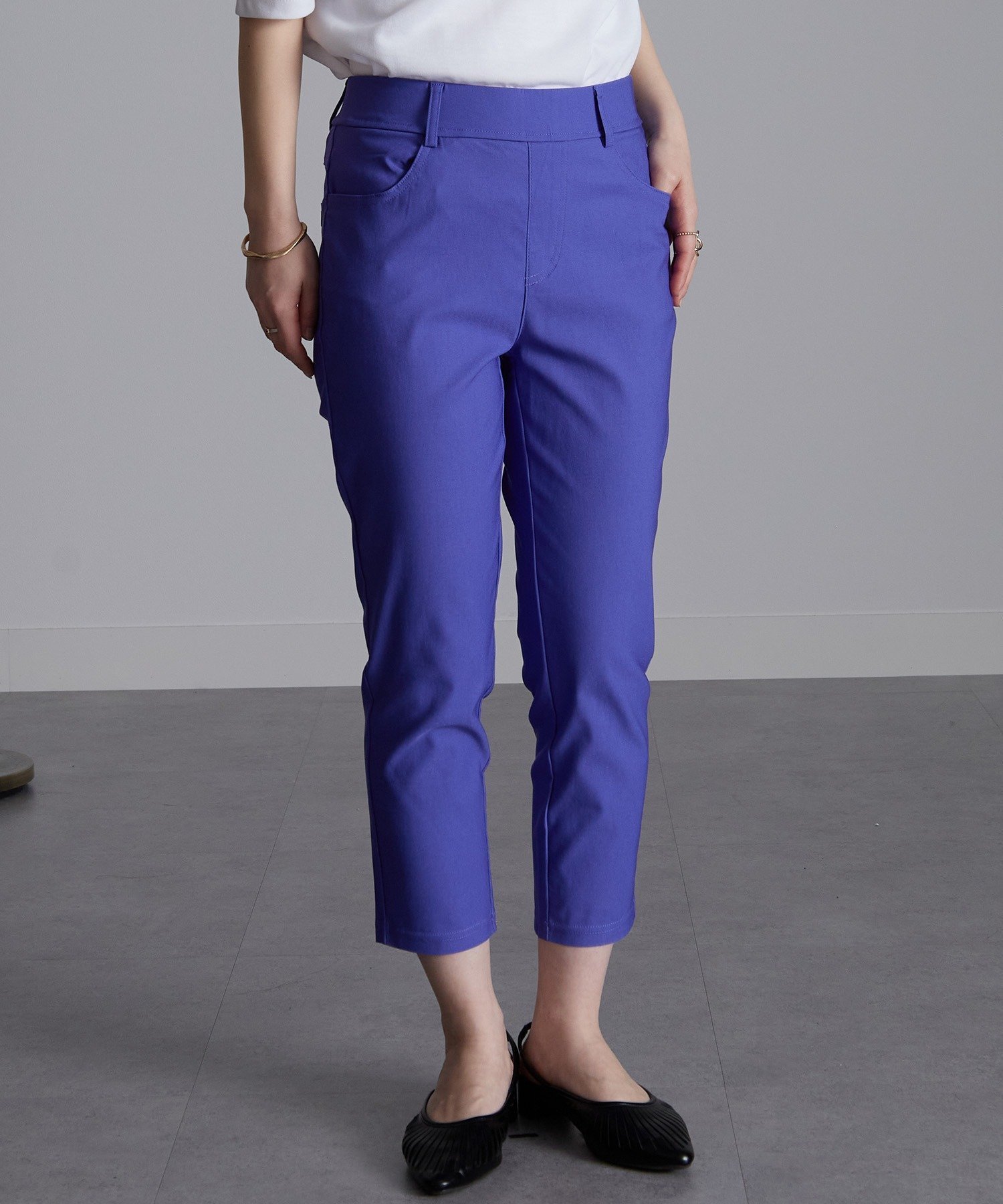 【ラナン/Ranan】の機能付美脚クロップドパンツ インテリア・キッズ・メンズ・レディースファッション・服の通販 founy(ファニー) 　ファッション　Fashion　レディースファッション　WOMEN　パンツ　Pants　ストレッチ　Stretch　夏　Summer　ブルーパープル|ID: prp329100004490443 ipo3291000000032339991