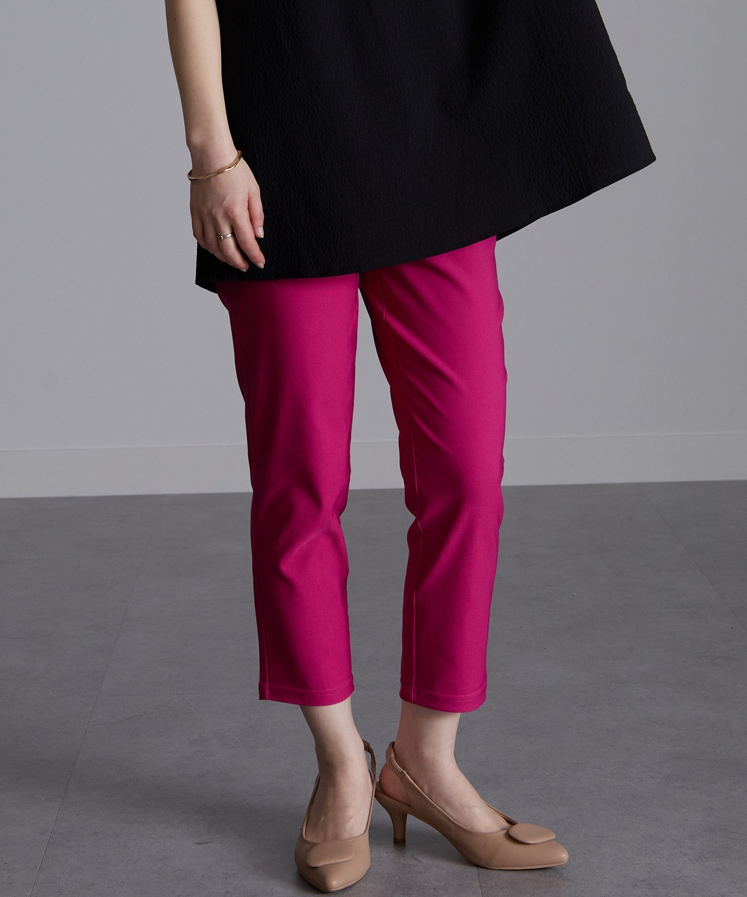 【ラナン/Ranan】の機能付美脚クロップドパンツ インテリア・キッズ・メンズ・レディースファッション・服の通販 founy(ファニー) 　ファッション　Fashion　レディースファッション　WOMEN　パンツ　Pants　ストレッチ　Stretch　夏　Summer　ラズベリー|ID: prp329100004490443 ipo3291000000032340002