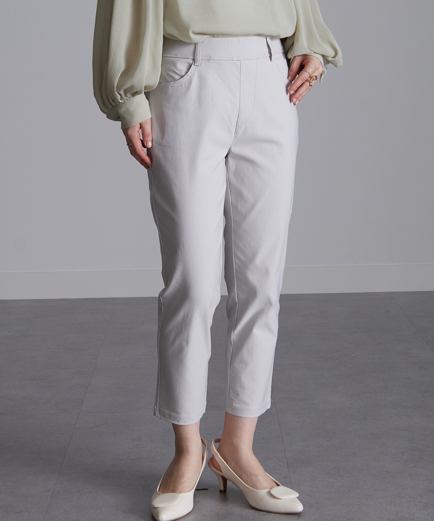 【ラナン/Ranan】の機能付美脚クロップドパンツ インテリア・キッズ・メンズ・レディースファッション・服の通販 founy(ファニー) 　ファッション　Fashion　レディースファッション　WOMEN　パンツ　Pants　ストレッチ　Stretch　夏　Summer　シルバーグレー|ID: prp329100004490443 ipo3291000000032340005