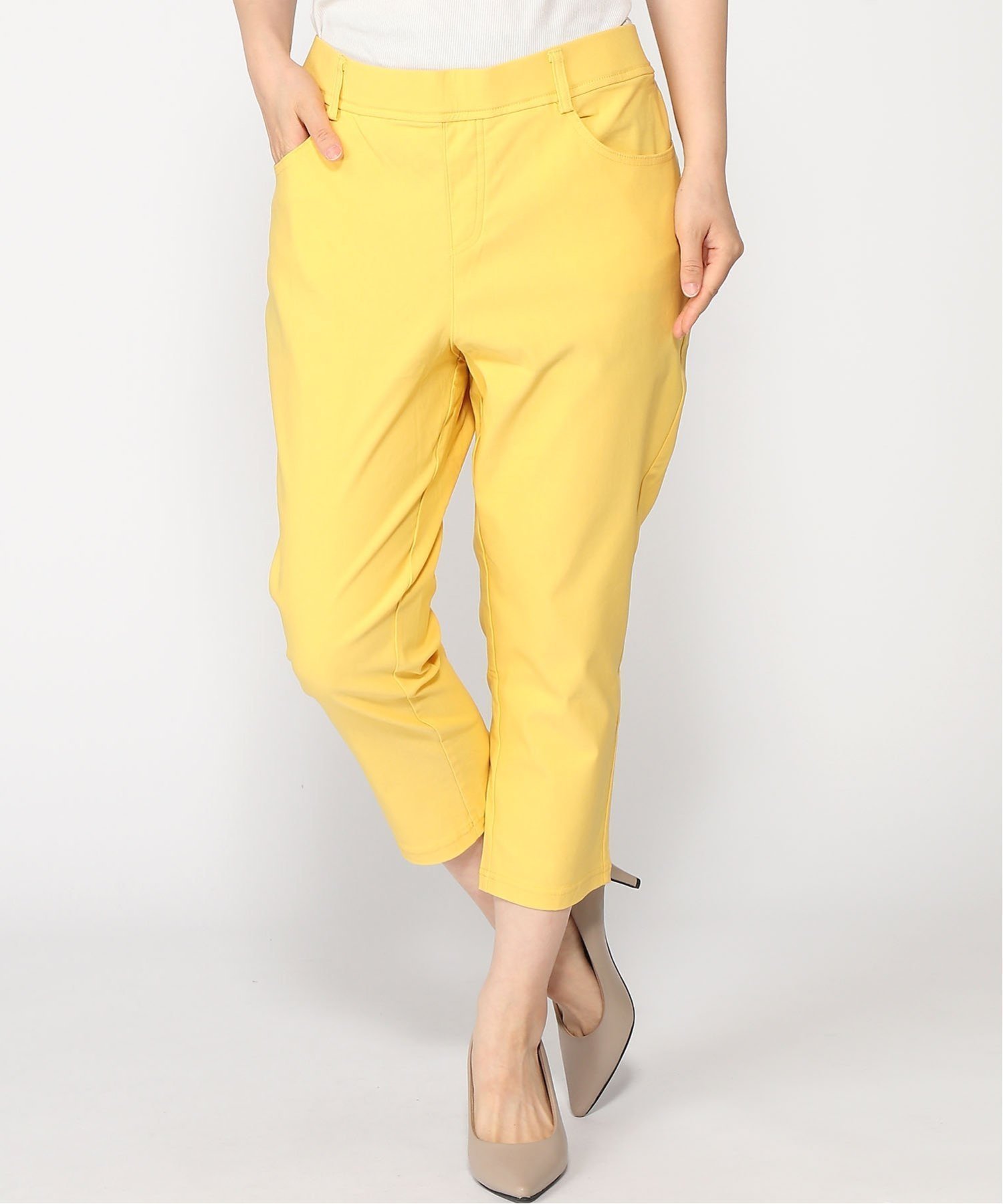 【ラナン/Ranan】の機能付美脚クロップドパンツ インテリア・キッズ・メンズ・レディースファッション・服の通販 founy(ファニー) 　ファッション　Fashion　レディースファッション　WOMEN　パンツ　Pants　ストレッチ　Stretch　夏　Summer　イエロー|ID: prp329100004490443 ipo3291000000032340006