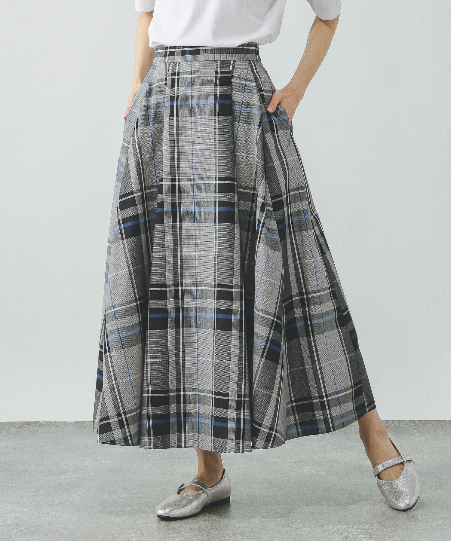 【グローバルワーク/GLOBAL WORK】のコットンライクフレアスカート/319740 人気、トレンドファッション・服の通販 founy(ファニー) 　ファッション　Fashion　レディースファッション　Ladies' Fashion Online　スカート　Skirt　Aライン/フレアスカート　Flared A-Line Skirts　ギャザー　Gather　シンプル　Simple　チェック　Check　フレア　Flare　ベーシック　Basic　旅行　Travel　楽ちん　Easy　無地　Plain Color　 other-1|ID: prp329100004490673 ipo3291000000032590628