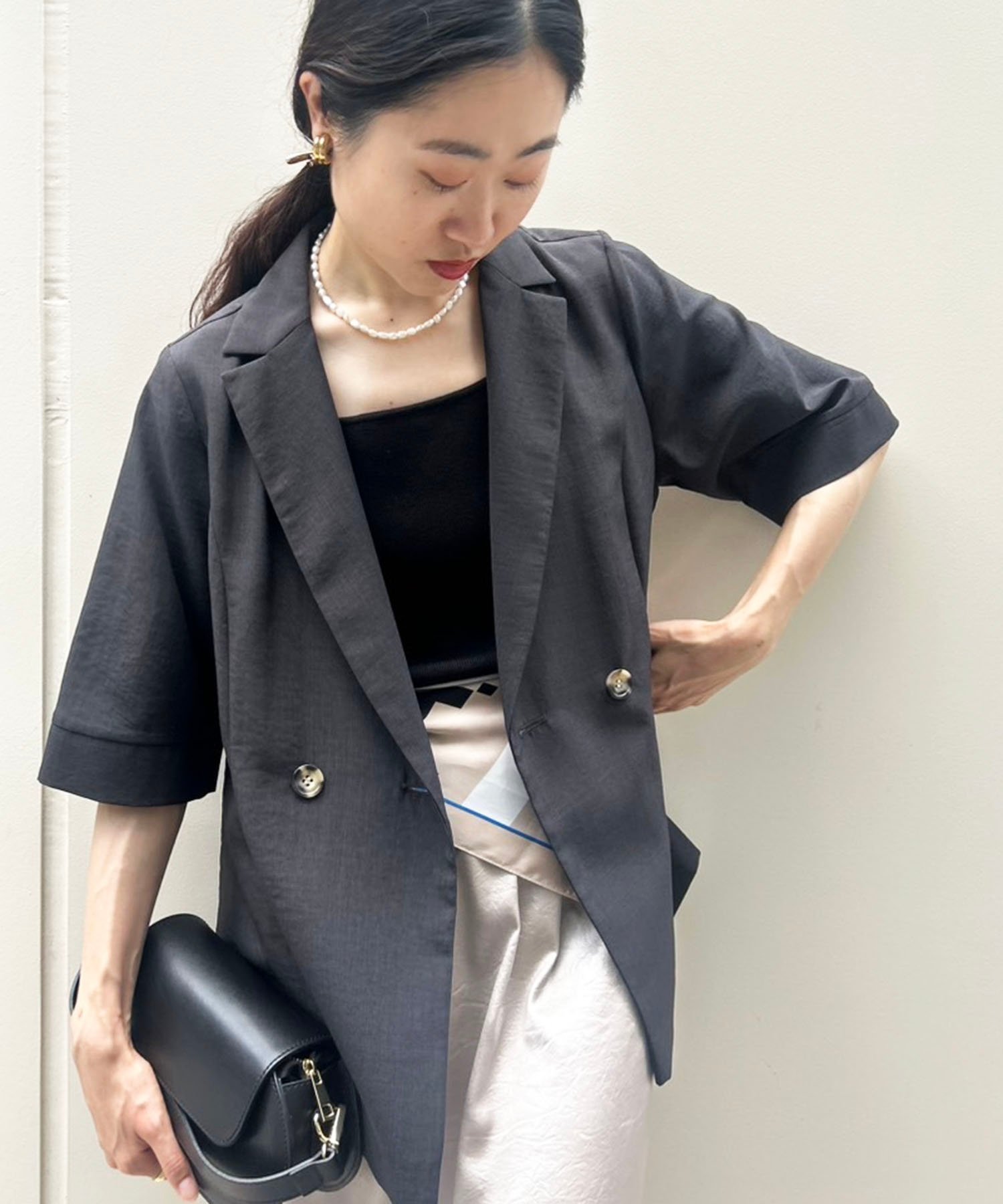 【ルクールブラン/le.coeur blanc】の《シャツ感覚でラフに羽織れる》タンブラーブッチャーハーフスリーブジャケット 人気、トレンドファッション・服の通販 founy(ファニー) 　ファッション　Fashion　レディースファッション　Fashion for Women　アウター　Coat / Outerwear Collection　レディースジャケット・軽アウター　Jackets　おすすめ　Recommended / Our Picks　シンプル　Simple, Minimal　ジャケット　Jacket, Outerwear　セットアップ　Set-Up, Coordinated Outfit　ダブル　Double, Double-Breasted　ポケット　Pocket, Pocket Detail　今季　This Season, Current Season　 other-1|ID: prp329100004490890 ipo3291000000032714030
