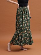 【ラシュッド/LASUD】のレトロフラワープリントスカート ダークオリーブ|ID: prp329100004490973 ipo3291000000031997109