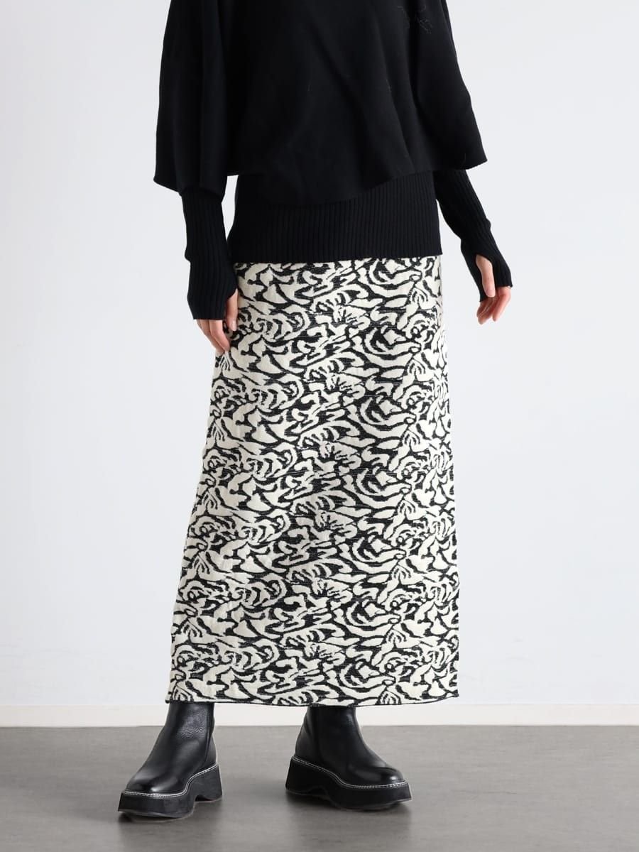 【ラシュッド/LASUD】のニュアンスジャガードラメニットスカート 人気、トレンドファッション・服の通販 founy(ファニー) 　ファッション　Fashion　レディースファッション　WOMEN　スカート　Skirt　スリット　Slit　 other-1|ID: prp329100004490986 ipo3291000000031997121