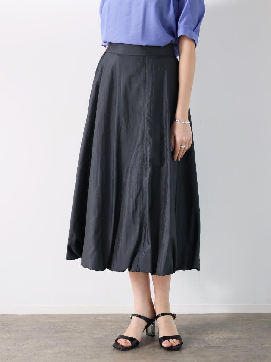 【ラシュッド/LASUD】のダイヤモンドワッシャーバルーンスカート インテリア・キッズ・メンズ・レディースファッション・服の通販 founy(ファニー) 　ファッション　Fashion　レディースファッション　WOMEN　スカート　Skirt　ギャザー　Gather　センター　Center　トレンド　Trend　バルーン　Balloon　フォルム　Form　フラット　Flat　フロント　Front　ベーシック　Basic　ロング　Long　ワッシャー　Washer　エレガント 上品　Elegant　チャコールグレー|ID: prp329100004491072 ipo3291000000031997139