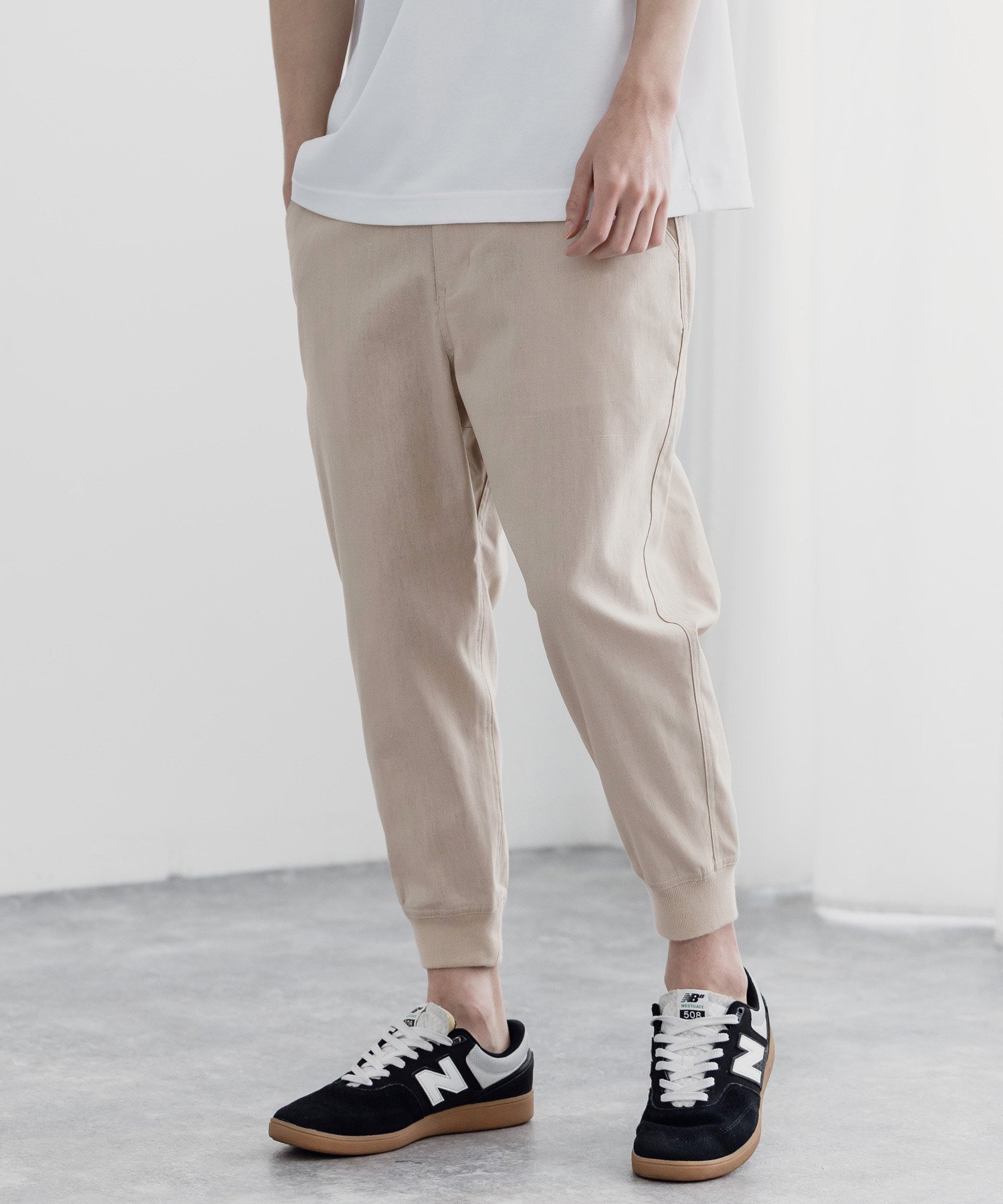 【ロッキーモンロー/Rocky Monroe】のコットンリネンクロップドジョガーパンツ インテリア・キッズ・メンズ・レディースファッション・服の通販 founy(ファニー) 　ファッション　Fashion　レディースファッション　WOMEN　パンツ　Pants　アウトドア　Outdoor　クロップド　Cropped　シンプル　Simple　ソックス　Socks　ドローコード　Draw Cord　ハーフ　Half　フィット　Fit　フロント　Front　リネン　Linen　リラックス　Relax　再入荷　Restock/Back In Stock/Re Arrival　おすすめ　Recommend　ベージュ|ID: prp329100004491292 ipo3291000000031995792
