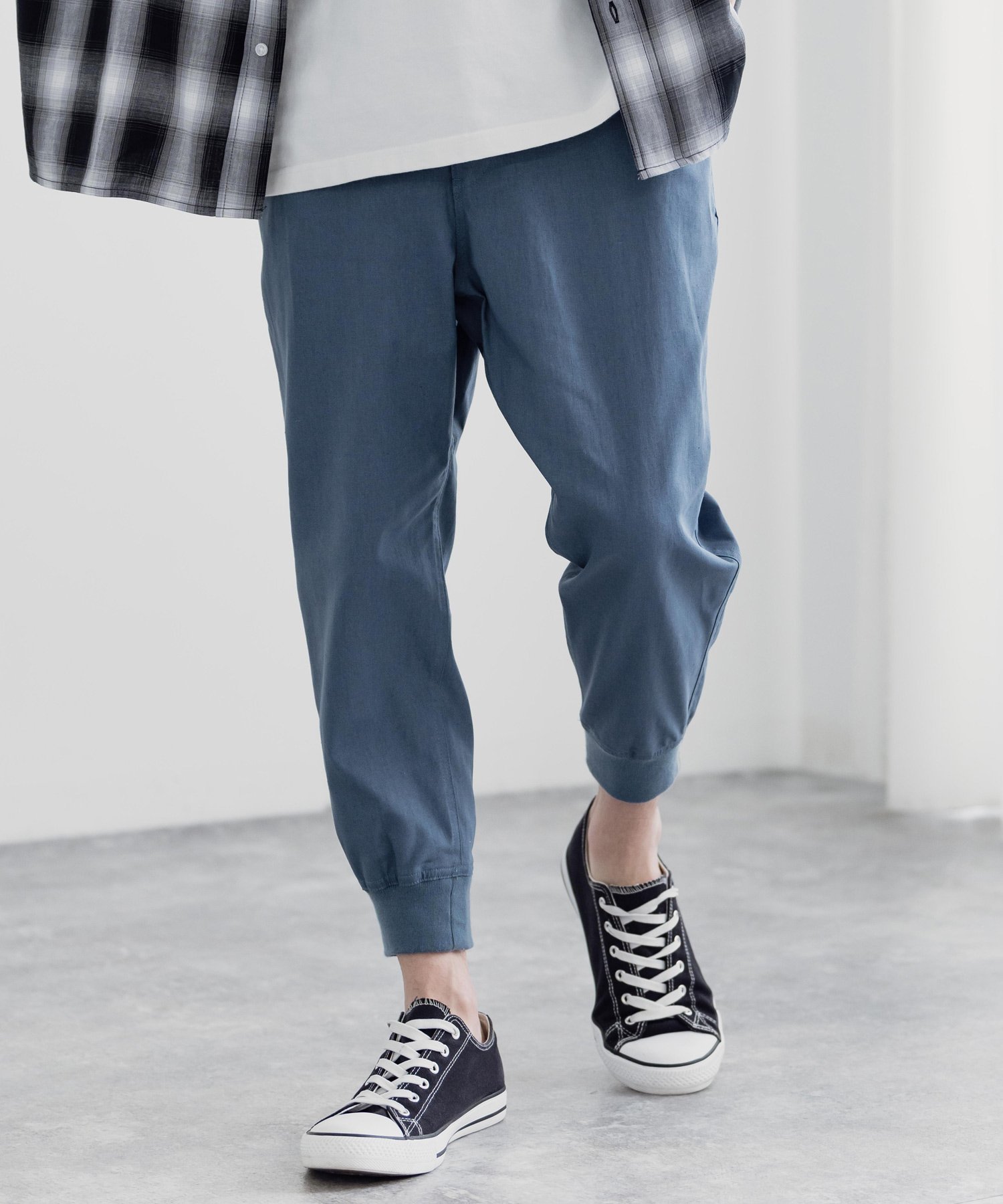【ロッキーモンロー/Rocky Monroe】のコットンリネンクロップドジョガーパンツ インテリア・キッズ・メンズ・レディースファッション・服の通販 founy(ファニー) 　ファッション　Fashion　レディースファッション　WOMEN　パンツ　Pants　アウトドア　Outdoor　クロップド　Cropped　シンプル　Simple　ソックス　Socks　ドローコード　Draw Cord　ハーフ　Half　フィット　Fit　フロント　Front　リネン　Linen　リラックス　Relax　再入荷　Restock/Back In Stock/Re Arrival　おすすめ　Recommend　ブルーグレー|ID: prp329100004491292 ipo3291000000031995793