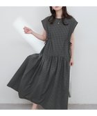 【ナチュラルクチュール/natural couture】の【WEB限定】ドロストデザインチェック柄ワンピース グレー|ID: prp329100004491375 ipo3291000000031665730