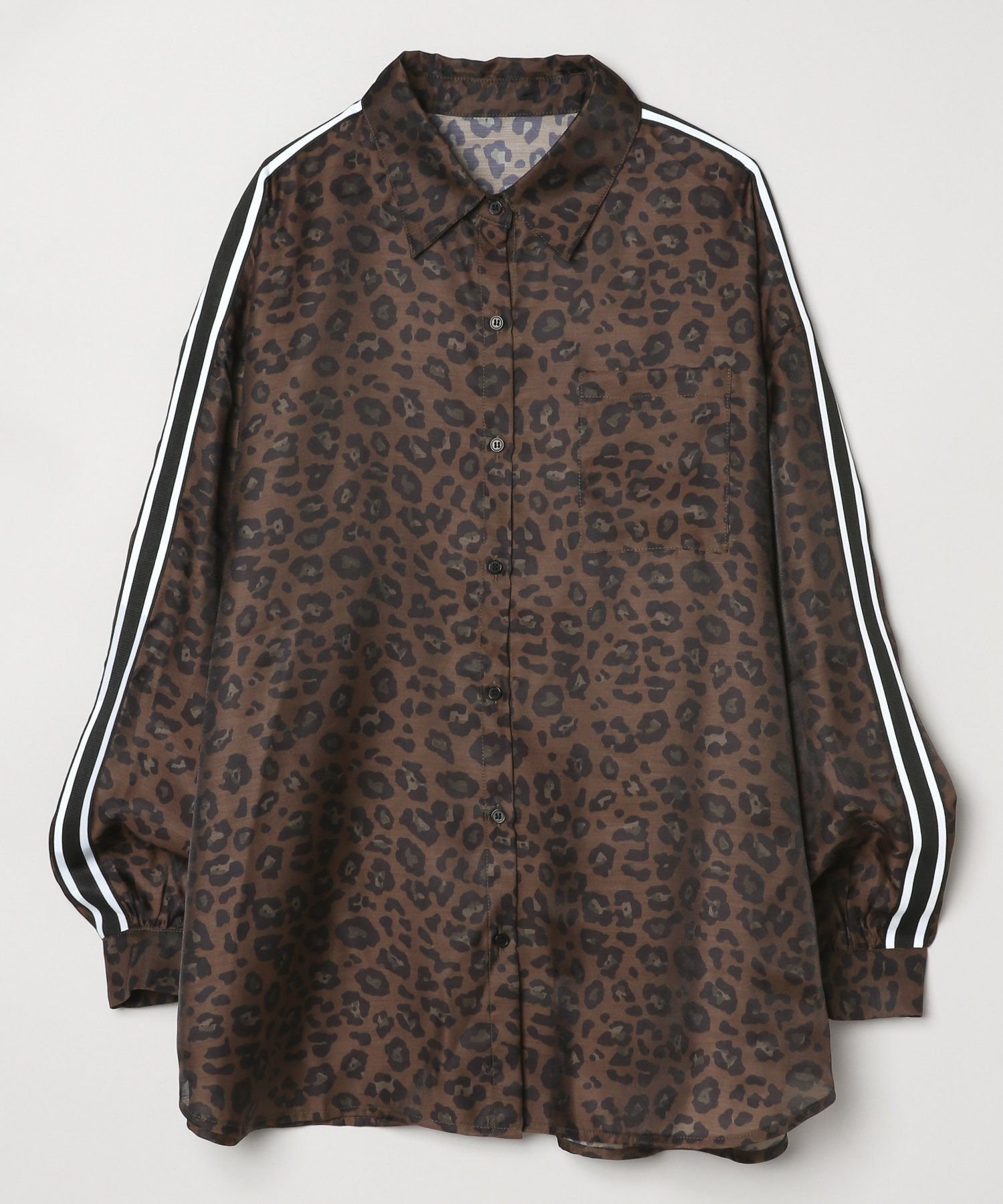 【ジーナシス/JEANASiS】のシアーラインシャツ インテリア・キッズ・メンズ・レディースファッション・服の通販 founy(ファニー) 　ファッション　Fashion　レディースファッション　WOMEN　トップス・カットソー　Tops/Tshirt　シャツ/ブラウス　Shirts/Blouses　おすすめ　Recommend　シアー　Sheer　シンプル　Simple　デニム　Denim　フレア　Flare　ボトム　Bottom　ワイド　Wide　ワーク　Work　羽織　Haori　ブラウン系その他|ID: prp329100004491602 ipo3291000000031799616
