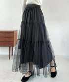 【ジュノア/JUNOAH】のチュールティアードロングスカート ブラック|ID: prp329100004491736 ipo3291000000031996557